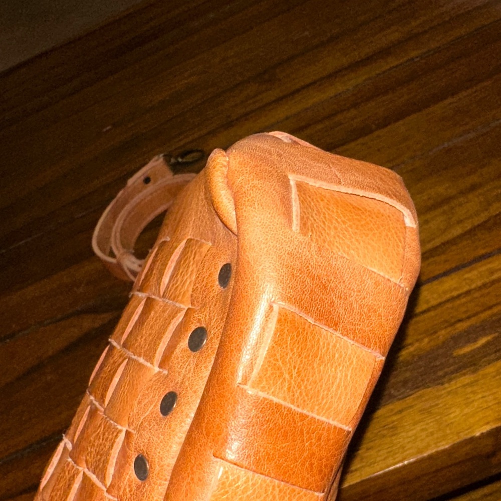 BED|STU Woven Leather Crossbody Bag in Tan - Picture 9 of 10